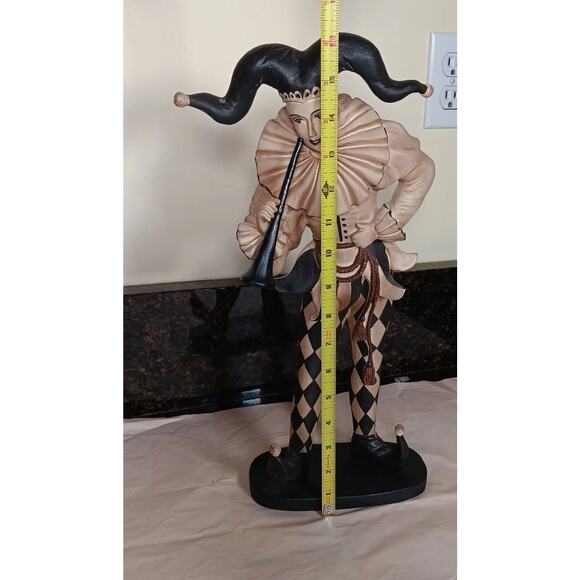 Vintage Joker Court Jester Figurine Composite Wood Statue Philippines 16"H - Picture 14 of 16
